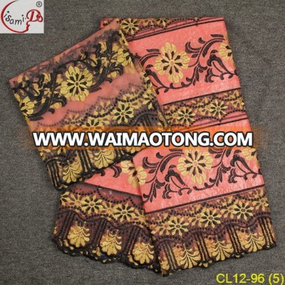 CL12-96 (5) Bazin rich set african lace new coming bazin lace embroidery