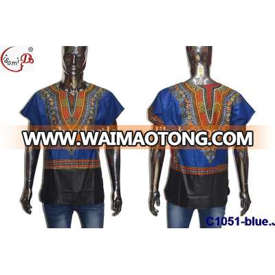 C1051High end blue african dashiki wax clothes fashion dashiki shirts wholesale from china manufacturers